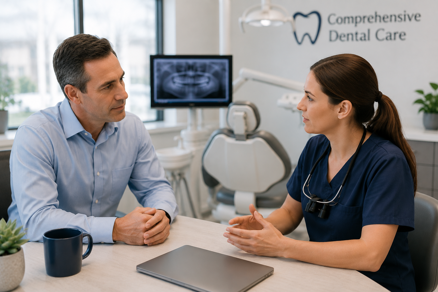 2 people in dental office